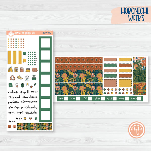 Floral Leaf Kit | Hobonichi Weeks Planner Kit Stickers | Rainforest | 339-071