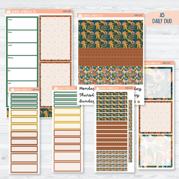 Floral Leaf Kit | A5 Daily Duo Planner Kit Stickers | Rainforest | 339-121