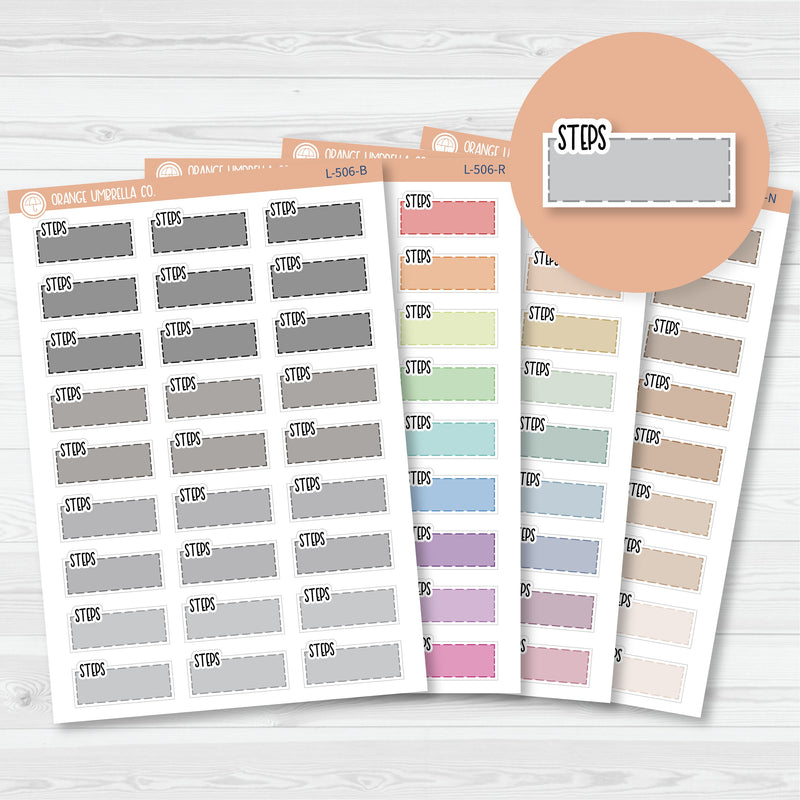 Steps Hobonichi Color Stitched Quarter Box Planner Stickers | L-506