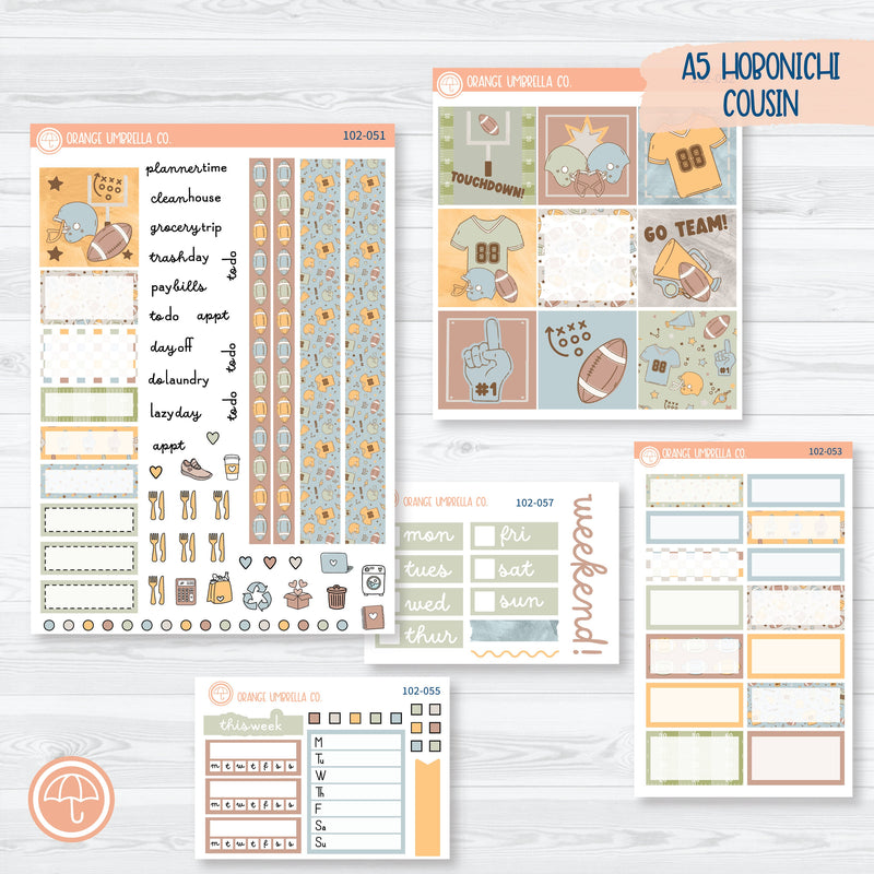 Football Game Kit | Hobonichi Cousin Planner Kit Stickers | Tailgate | 102-051