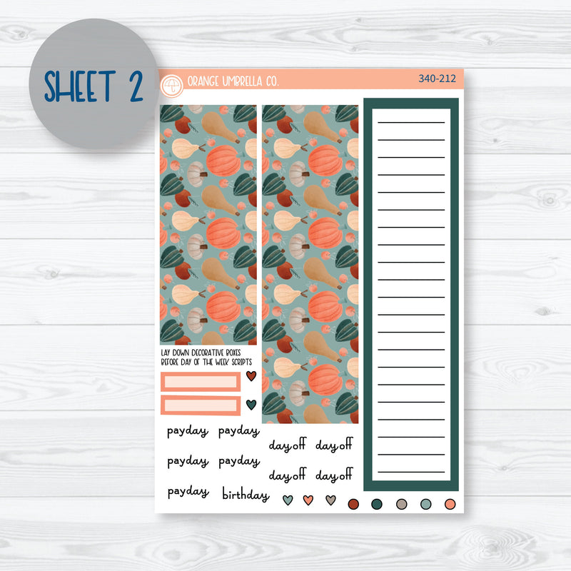 Fall Autumn Stickers | A5 Plum Monthly Planner Kit Stickers | Fall Farmer's Market | 340-211