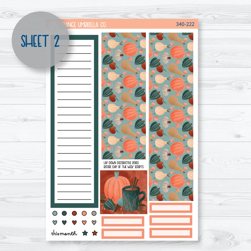 Fall Autumn Stickers | 7x9 Plum Monthly Planner Kit Stickers | Fall Farmer's Market | 340-221