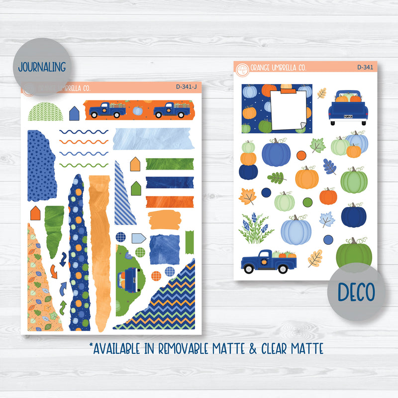 Pumpkins & Trucks | Kit Deco Journaling Planner Stickers | Pickup Pumpkins | D-341