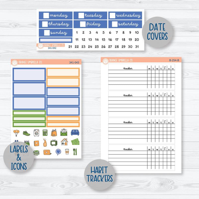 Pumpkins & Pickup Trucks | Plum Vertical Priorities 7x9 Planner Kit Stickers | Pickup Pumpkins | 341-041