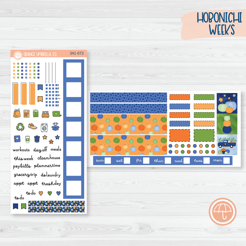 Pumpkins & Pickup Trucks | Hobonichi Weeks Planner Kit Stickers | Pickup Pumpkins | 341-071