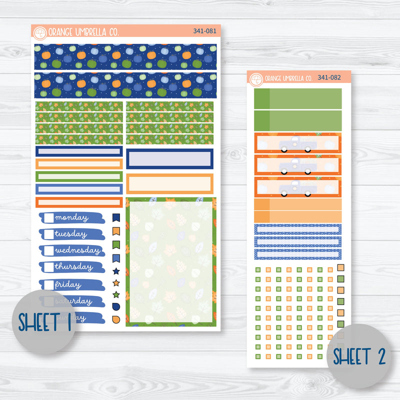 Pumpkins & Pickup Trucks Kit | Compact Vertical Planner Kit Stickers for Erin Condren | Pickup Pumpkins | 341-081