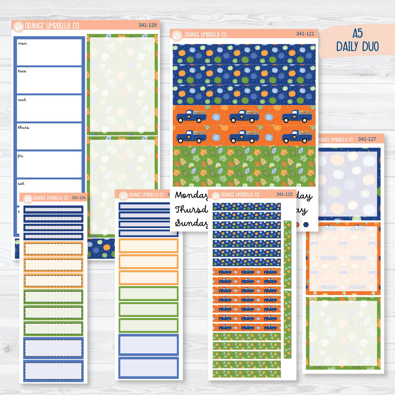 Pumpkins & Pickup Trucks | A5 Daily Duo Planner Kit Stickers | Pickup Pumpkins | 341-121