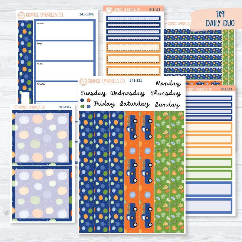 Pumpkins & Pickup Trucks | 7x9 Daily Duo Planner Kit Stickers | Pumpkin Pickups | 341-131