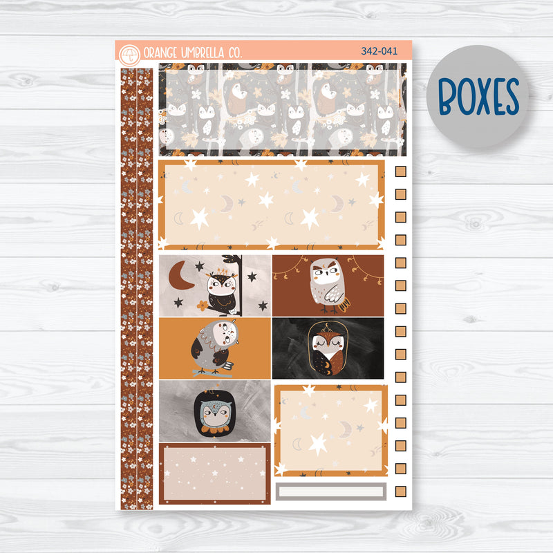 Owl Planner Kit | Plum Vertical Priorities 7x9 Planner Kit Stickers | Side Eye | 342-041