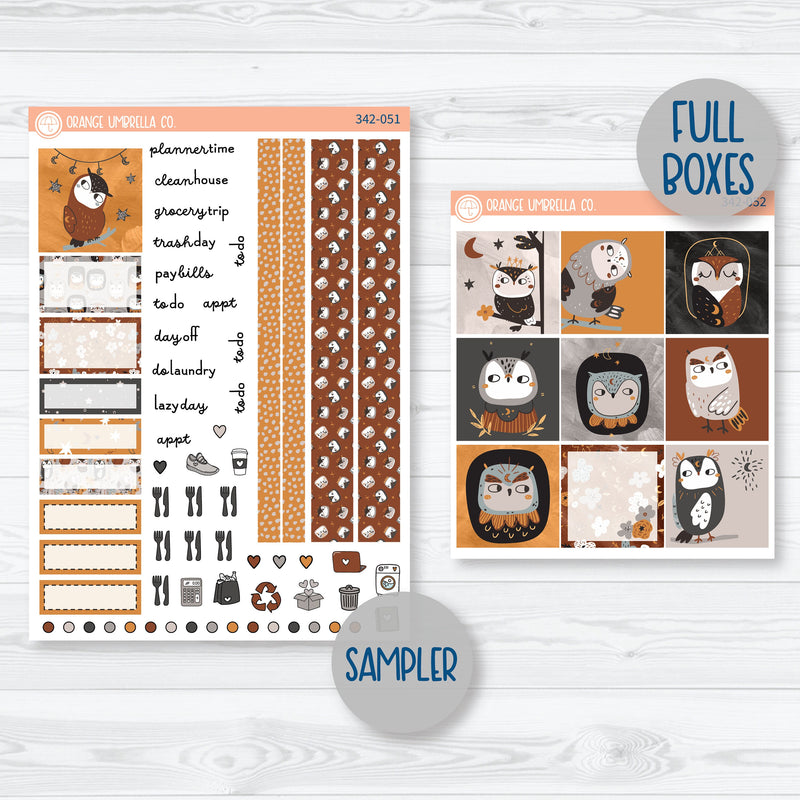 Owl Planner Kit | Hobonichi Cousin Planner Kit Stickers | Side Eye | 342-051