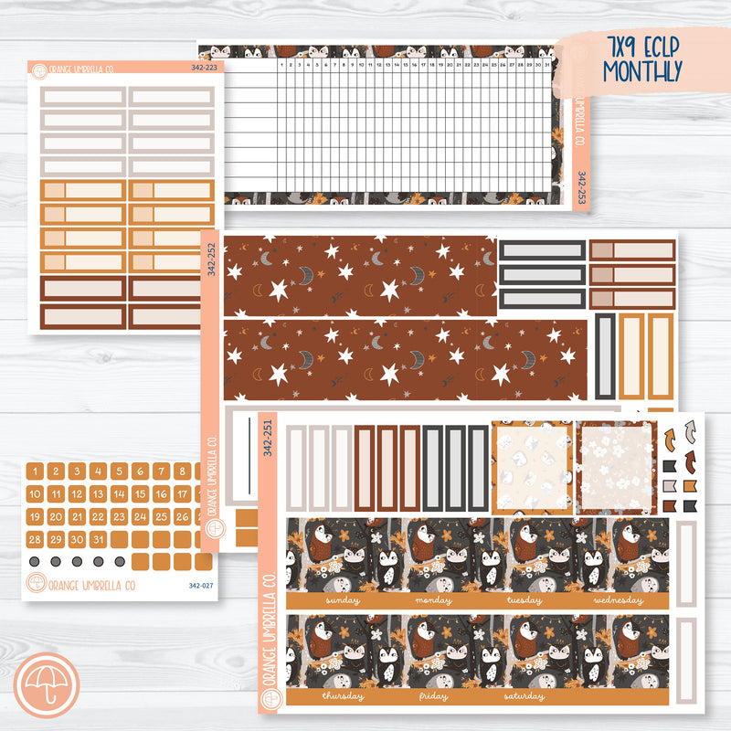 Owl Planner Kit | 7x9 ECLP Monthly & Dashboard Planner Kit Stickers | Side Eye | 342-251