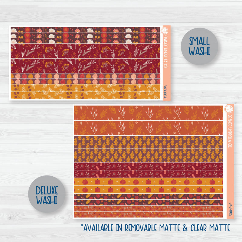 Autumn Pumpkins & Florals | Weekly Planner Kit Stickers | Amber Waves | 343-001