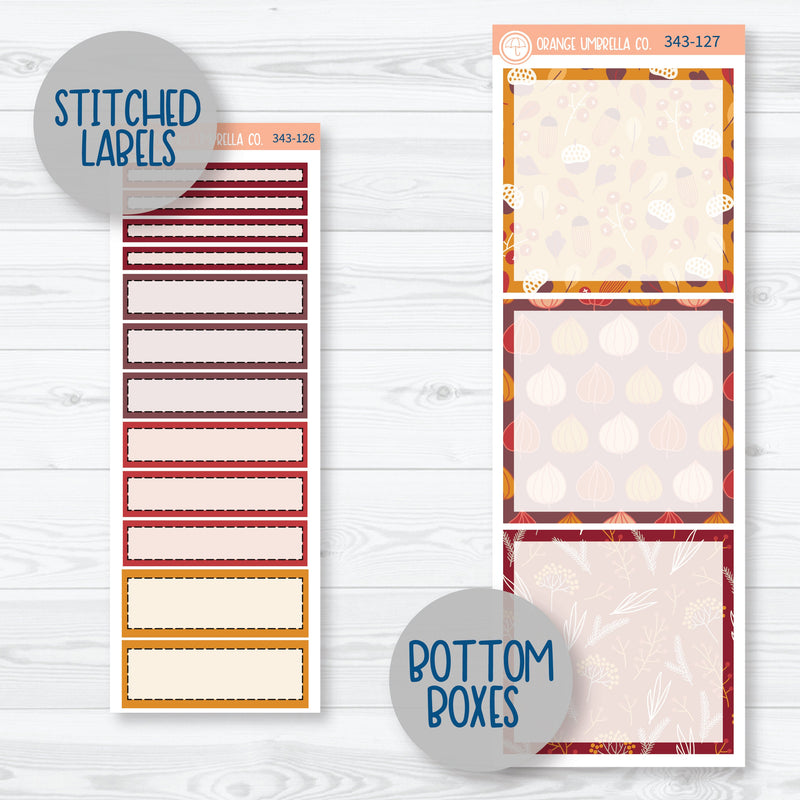 Autumn Pumpkins & Florals | A5 Daily Duo Planner Kit Stickers | Amber Waves | 343-121