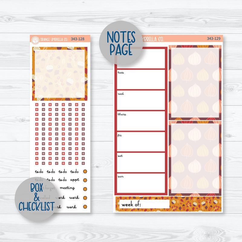 Autumn Pumpkins & Florals | A5 Daily Duo Planner Kit Stickers | Amber Waves | 343-121