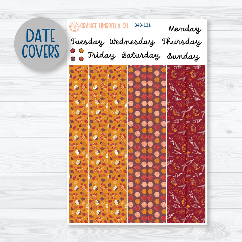 Autumn Pumpkins & Florals | 7x9 Daily Duo Planner Kit Stickers | Amber Waves | 343-131