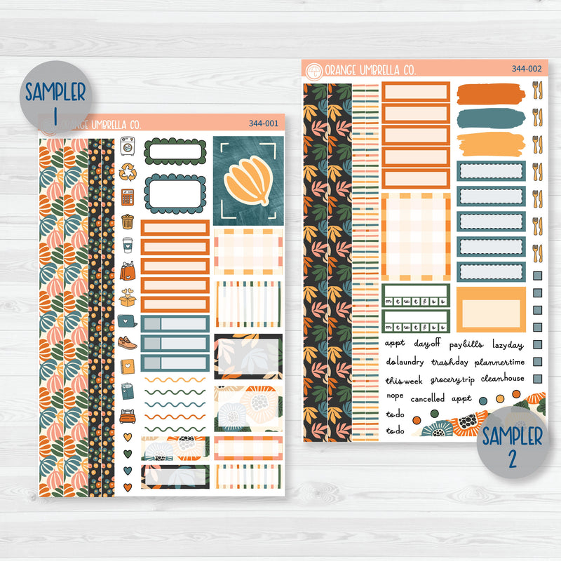 Fall Leaves & Florals | Weekly Planner Kit Stickers | Madeline | 344-001