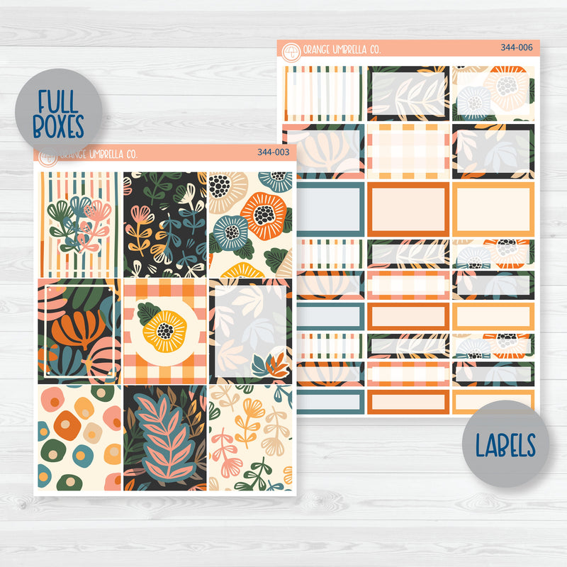 Fall Leaves & Florals | Weekly Planner Kit Stickers | Madeline | 344-001