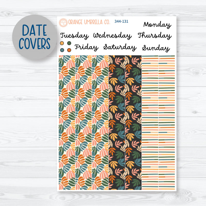 Fall Leaves & Florals | 7x9 Daily Duo Planner Kit Stickers | Madeline | 0-131