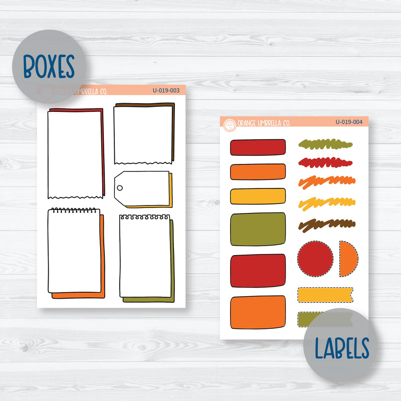 Autumn Leaves Universal Planner Kit | Journal Style Planner Kit Stickers | U-019