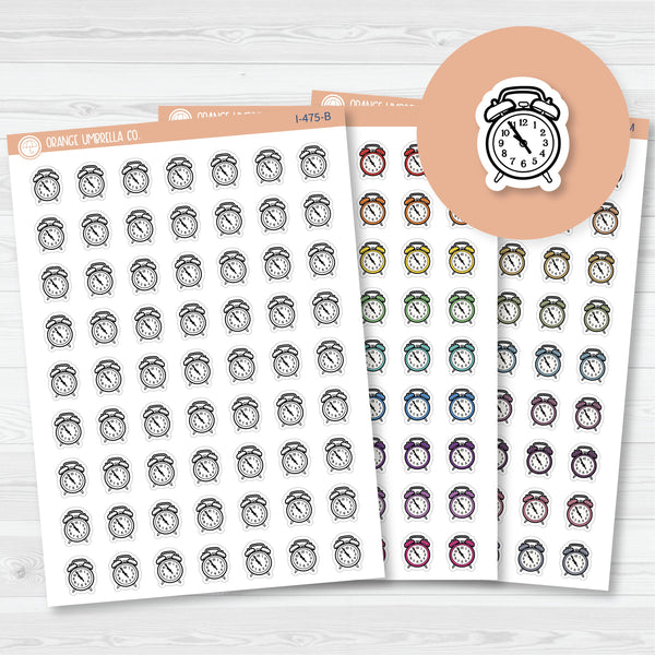 Hand Doodled Clock Icon Planner Stickers | I-475