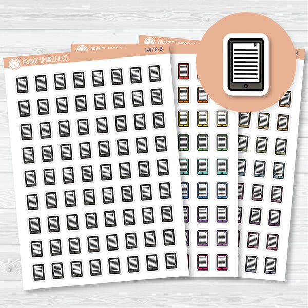 Hand Doodled E-Reader/Tablet Icon Planner Stickers | I-476