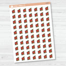 Hand Doodled Apple & Pencil Teacher Icon Planner Stickers | I-477