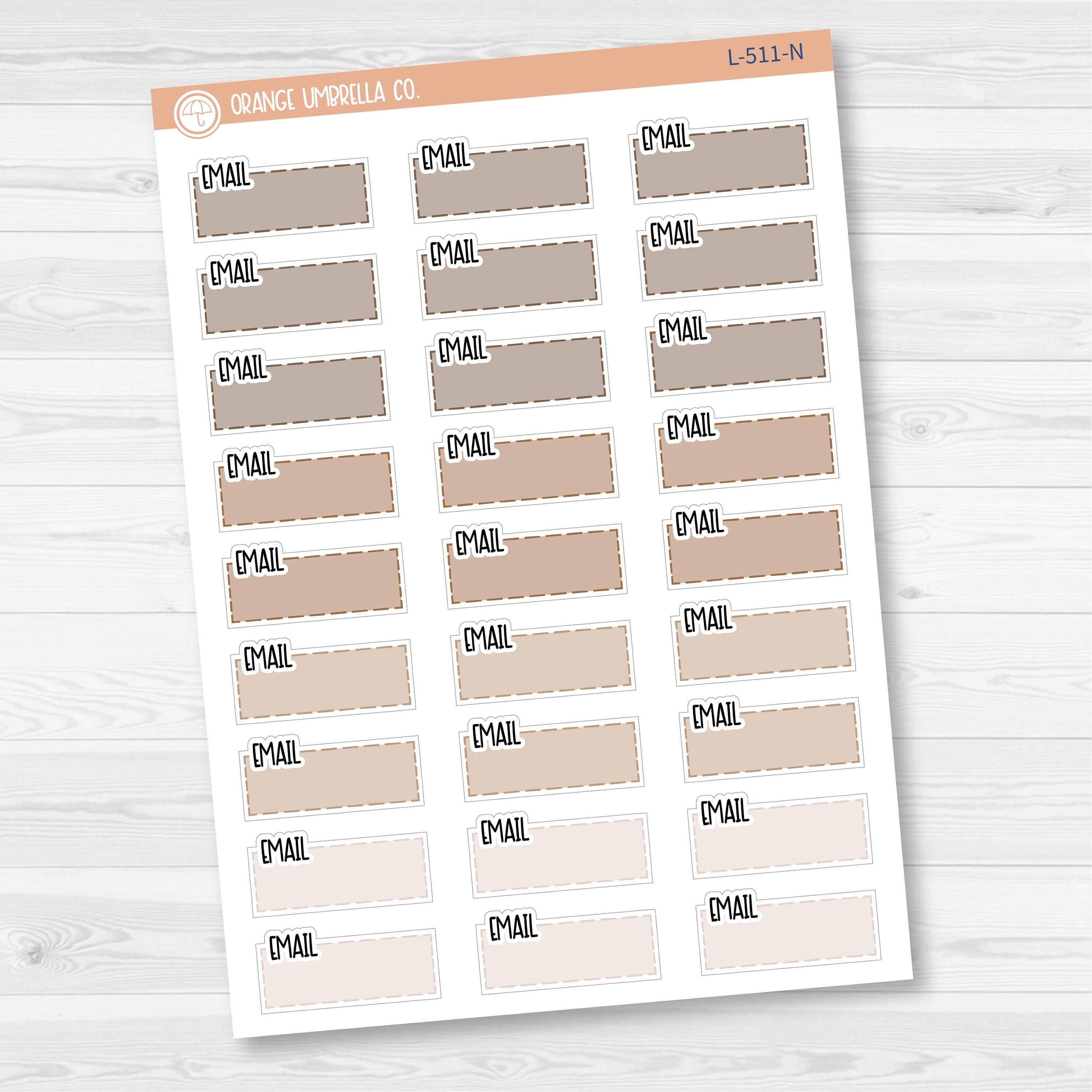 Email\ To Email Hobonichi Color Stitched Quarter Box Planner Stickers | L-511