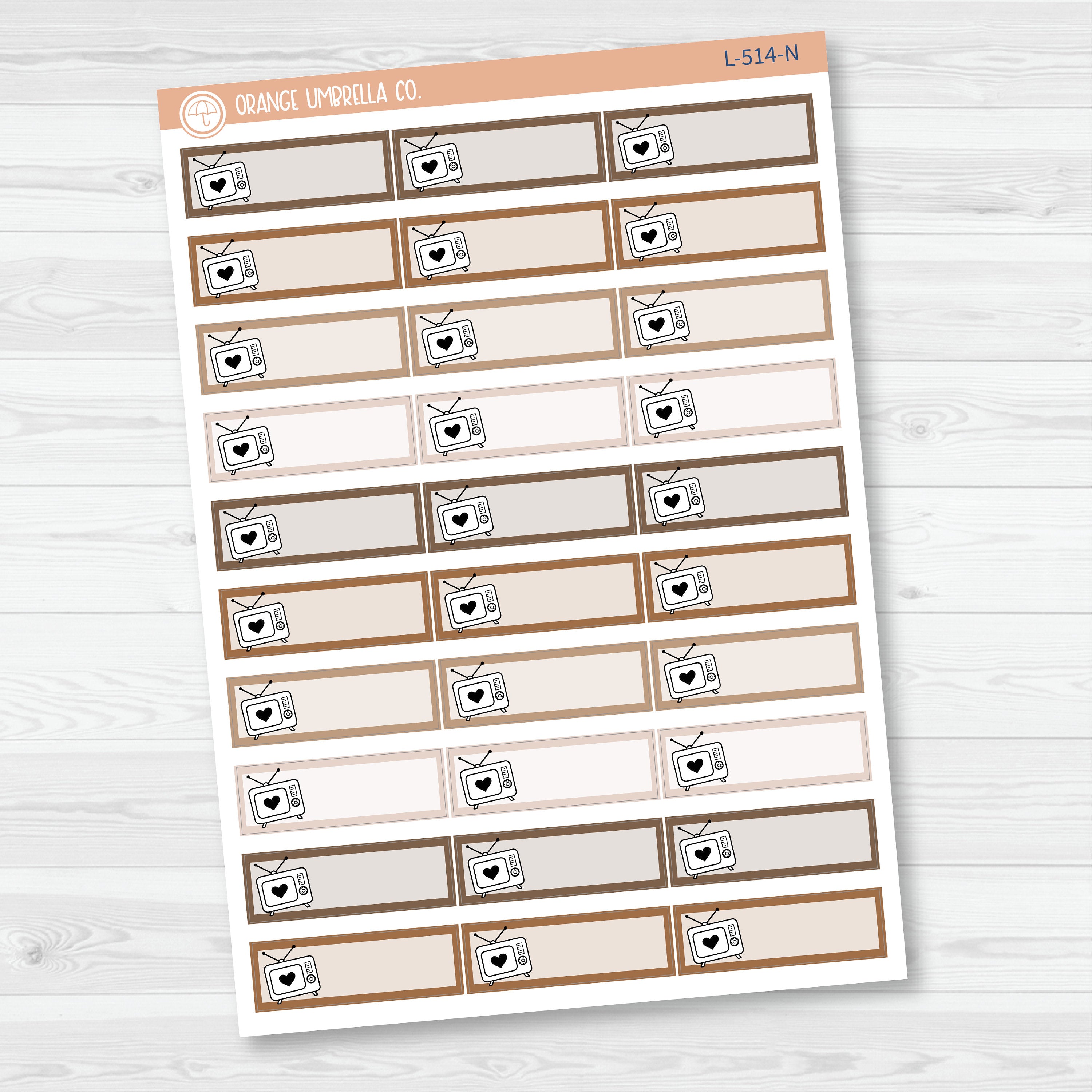 Hand Doodled TV Color Label Planner Stickers | Solid Color Labels | L-514