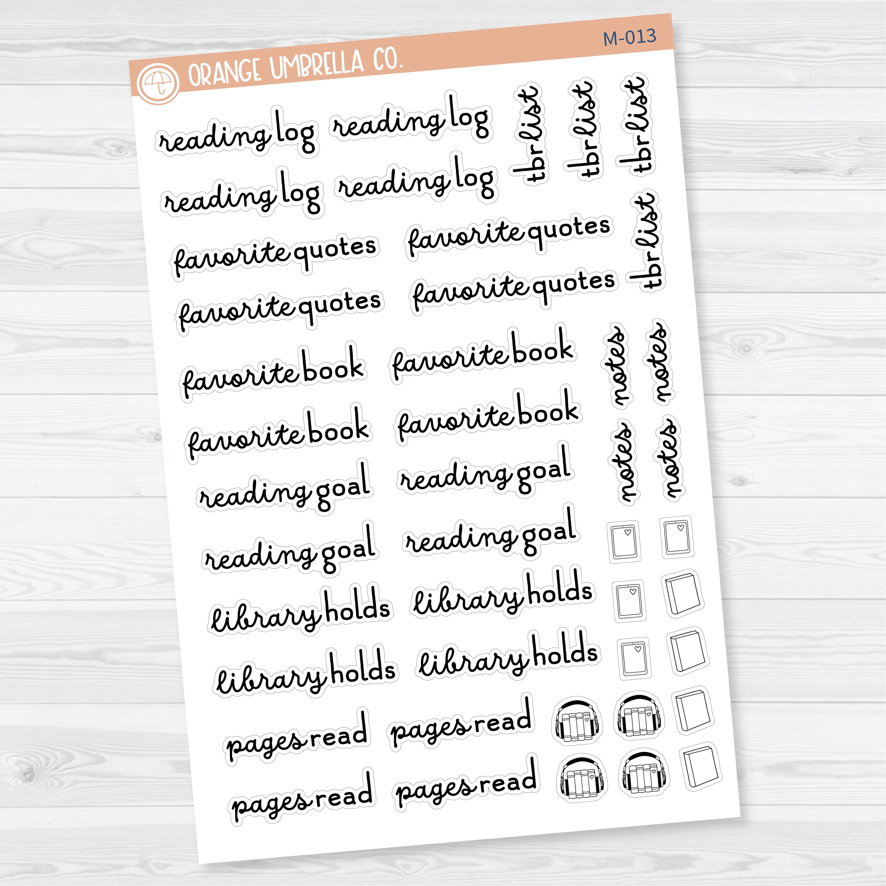 Reading Note Sheet Builder Planner Stickers | M-013, M-014 & M-015