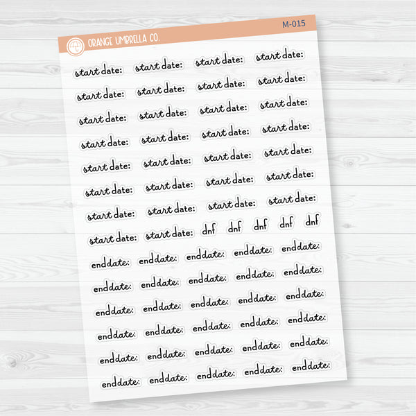 Reading Note Sheet Builder Planner Stickers | Clear Matte | M-013-, M-014 & M-015-BCM