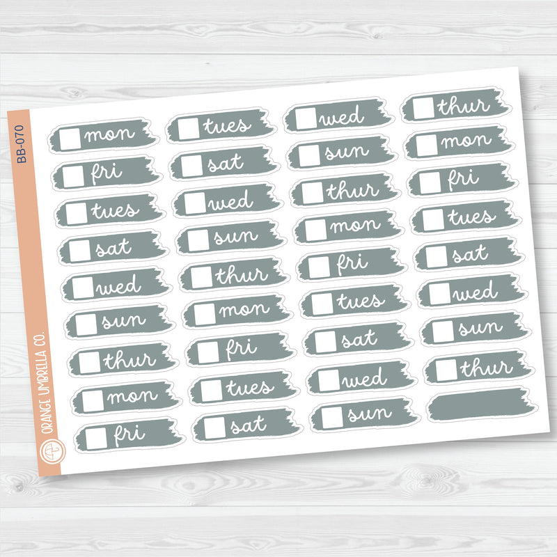 Date Cover Brush Strokes Planner Stickers | Jan-Dec | BB-066-BB-071