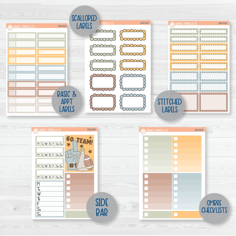 Football Game | Weekly Add-On Planner Kit Stickers | Tailgate | 102-012