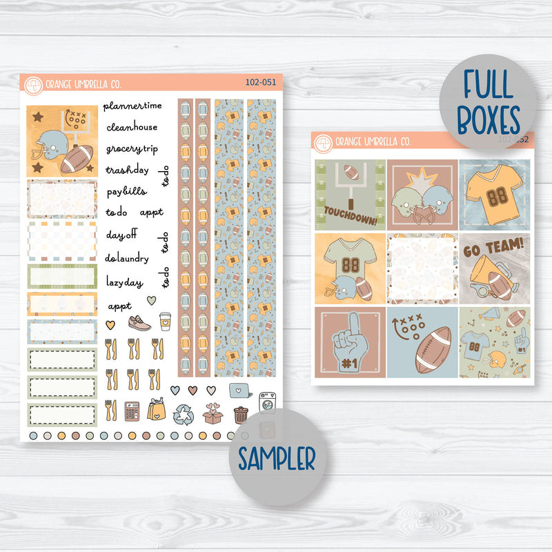 Football Game Kit | Hobonichi Cousin Planner Kit Stickers | Tailgate | 102-051