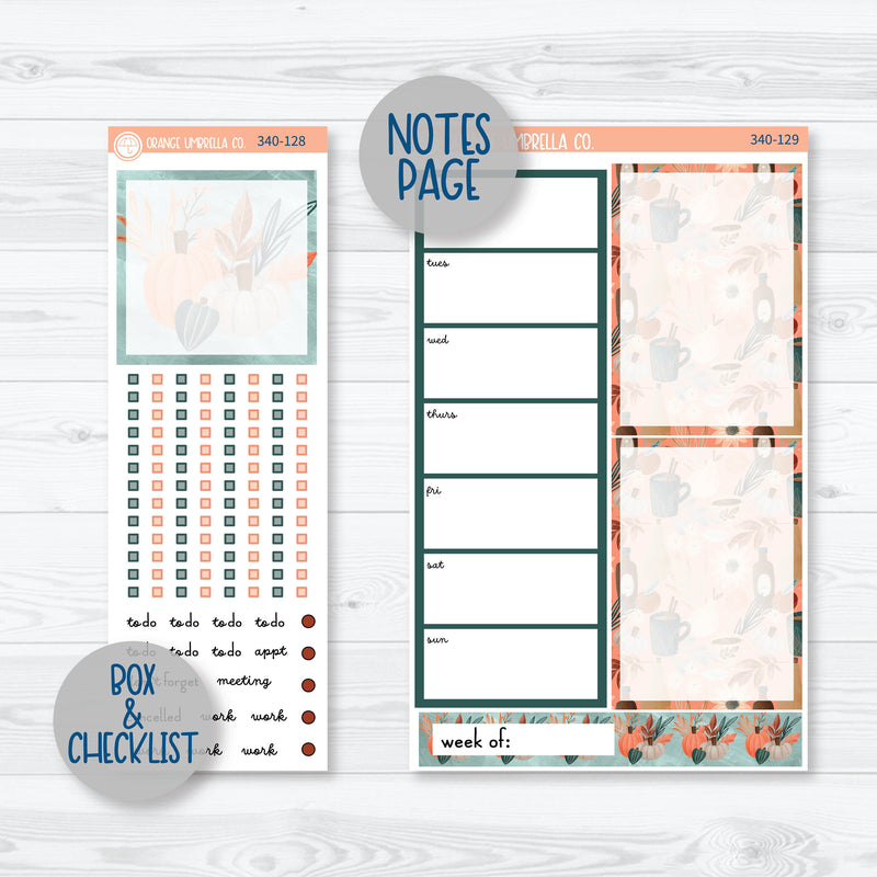 Fall Autumn Stickers | A5 Daily Duo Planner Kit Stickers | Fall Farmer's Market | 340-121