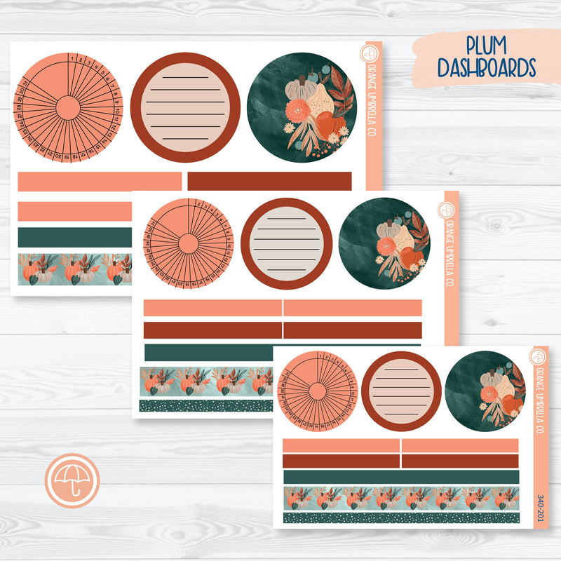 Fall Autumn Stickers | Plum Dashboards Planner Kit Stickers | Fall Farmer's Market | 340-201