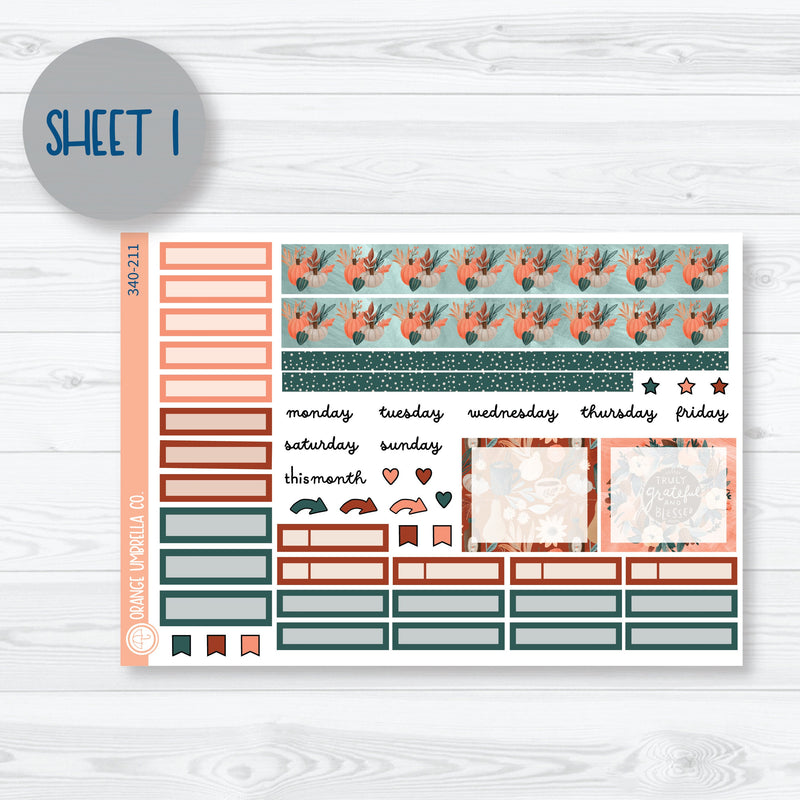 Fall Autumn Stickers | A5 Plum Monthly Planner Kit Stickers | Fall Farmer's Market | 340-211