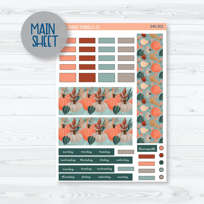 Fall Autumn Stickers | Hobonichi Weeks Monthly Planner Kit Stickers | Fall Farmer's Market | 340-301