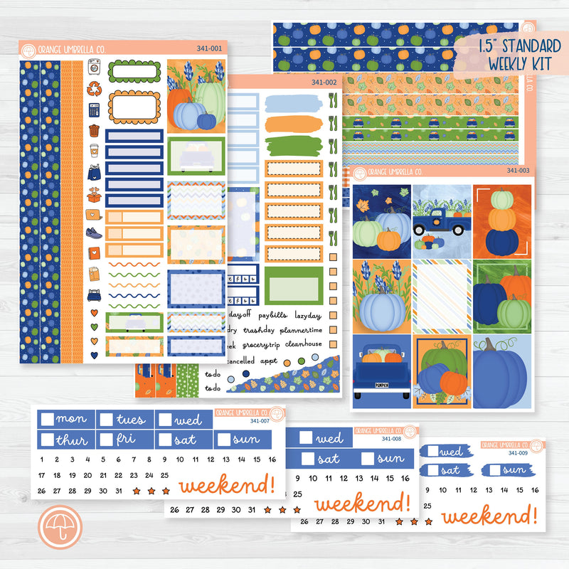 Pumpkins & Pickup Truck | Weekly Planner Kit Stickers | Pickup Pumpkins | 341-001