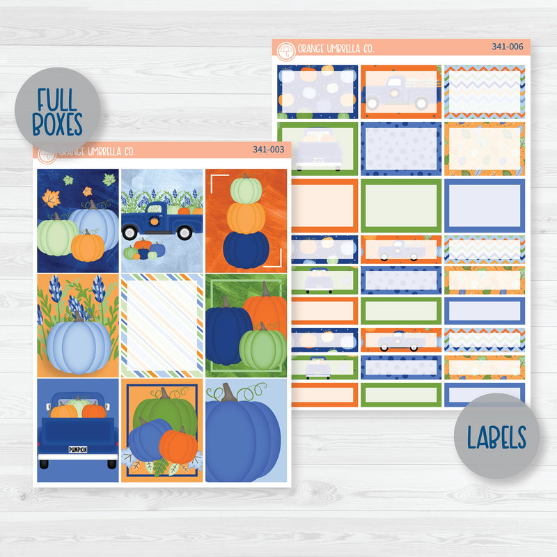 Pumpkins & Pickup Truck | Weekly Planner Kit Stickers | Pickup Pumpkins | 341-001