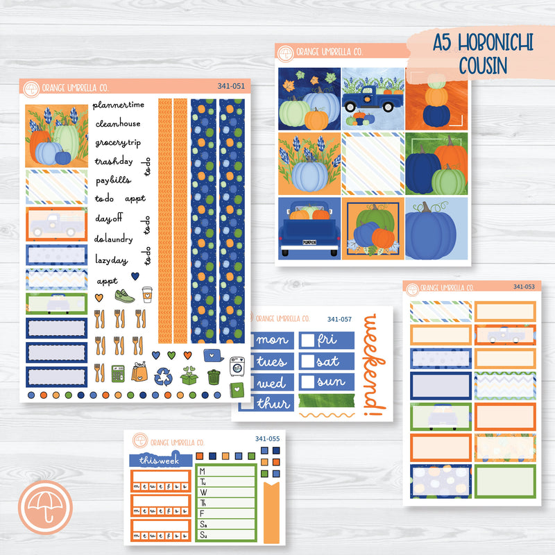 Pumpkins & Pickup Trucks | Hobonichi Cousin Planner Kit Stickers | Pickup Pumpkins | 341-051