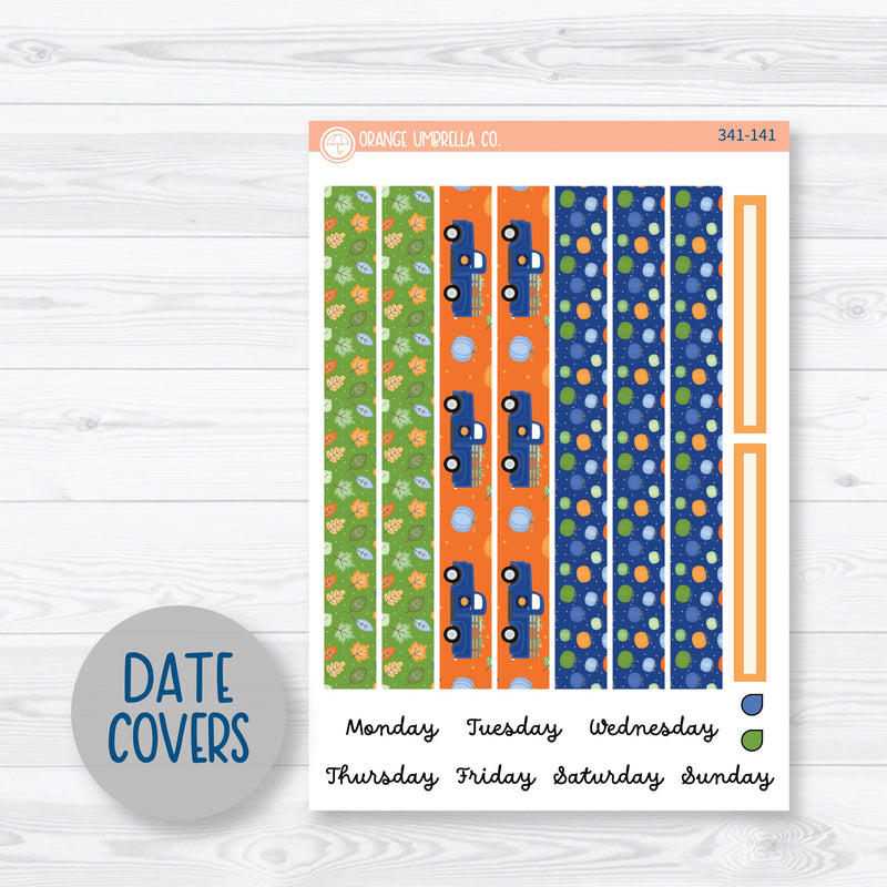 Pumpkins & Pickup Trucks | A5 Plum Daily Planner Kit Stickers | Pickup Pumpkins | 341-141