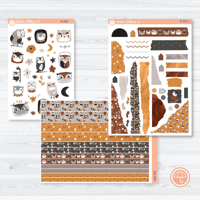 Owl Planner Kit | Kit Deco Journaling Planner Stickers | Side Eye | D-342