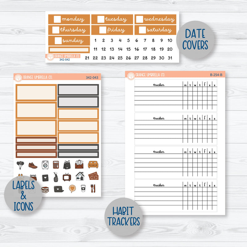 Owl Planner Kit | Plum Vertical Priorities 7x9 Planner Kit Stickers | Side Eye | 342-041