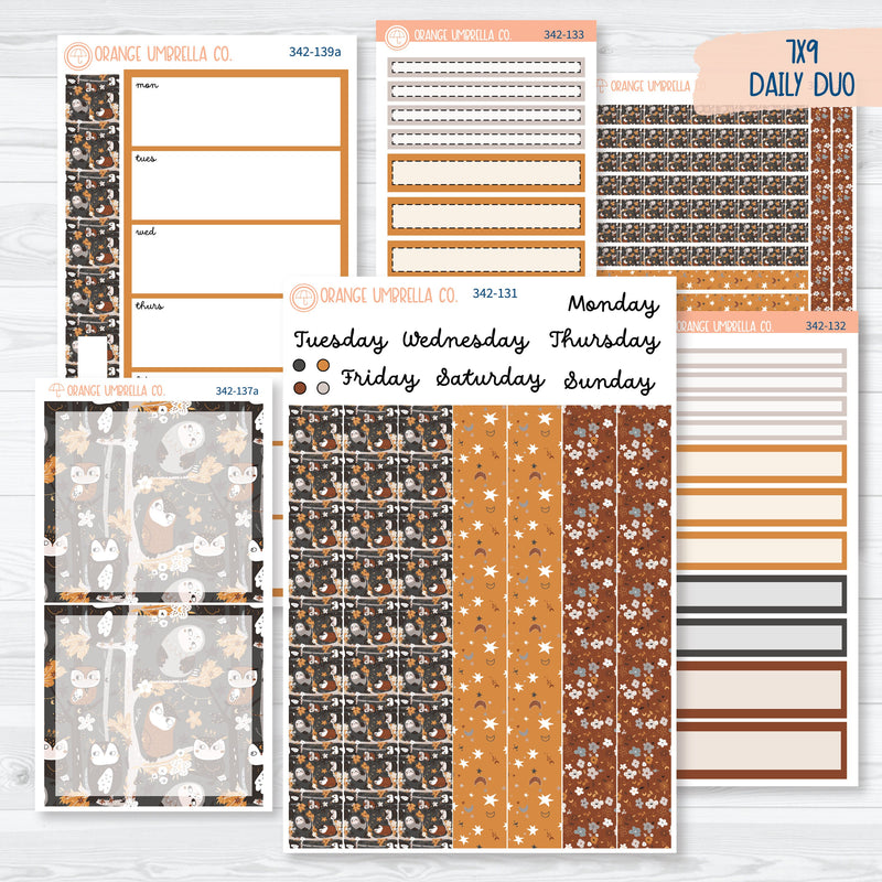 Owl Planner Kit | 7x9 Daily Duo Planner Kit Stickers | Side Eye | 342-131