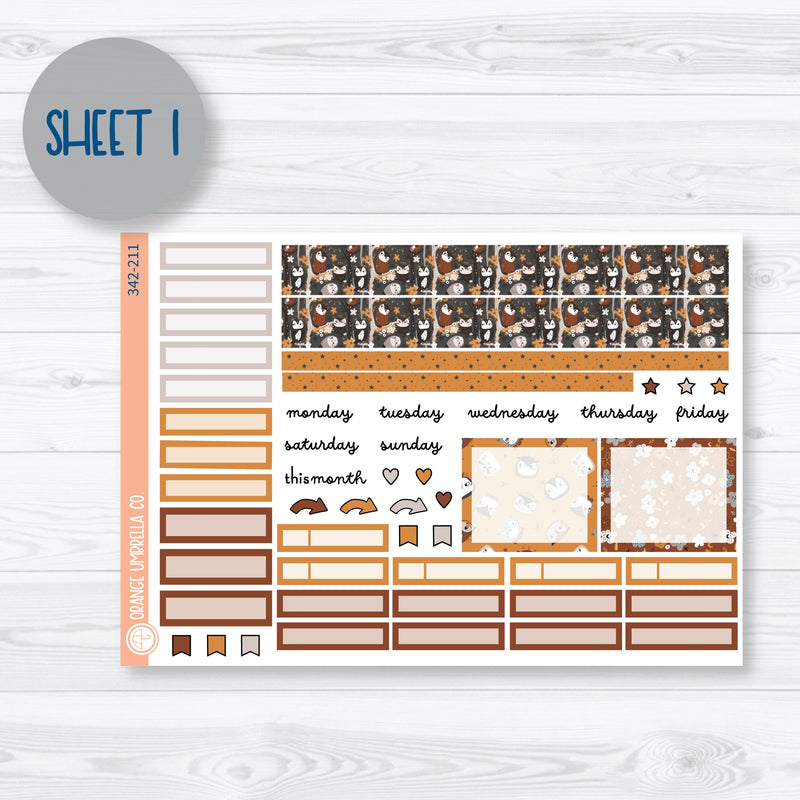 Owl Planner Kit | A5 Plum Monthly Planner Kit Stickers | Side Eye | 342-211