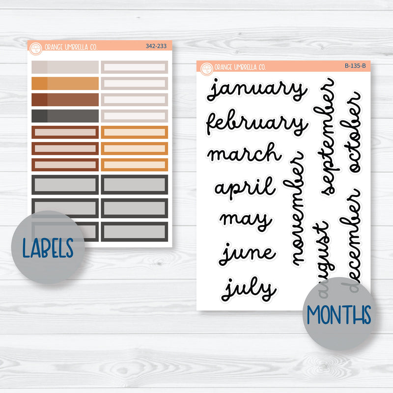 Owl Planner Kit | 8.5x11 Plum Monthly Planner Kit Stickers | Side Eye | 342-231