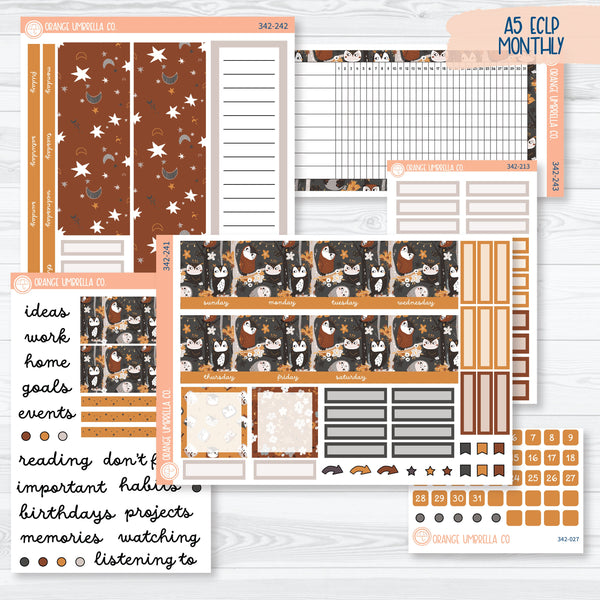 Owl Planner Kit | A5 EC Monthly & Dashboard Planner Kit Stickers | Side Eye | 342-241