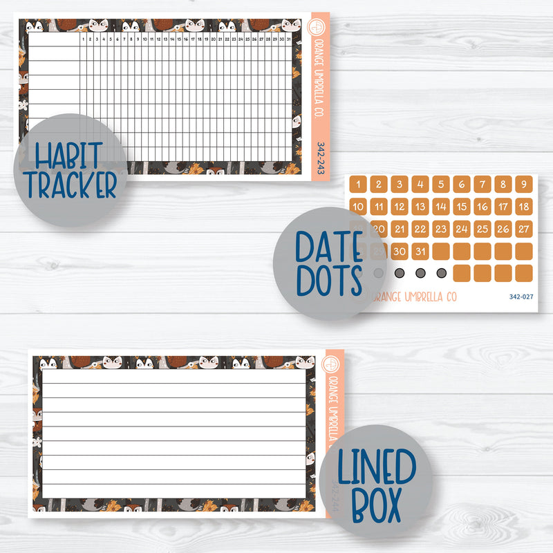 Owl Planner Kit | A5 EC Monthly & Dashboard Planner Kit Stickers | Side Eye | 342-241