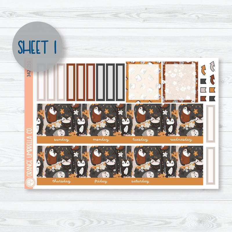 Owl Planner Kit | 7x9 ECLP Monthly & Dashboard Planner Kit Stickers | Side Eye | 342-251