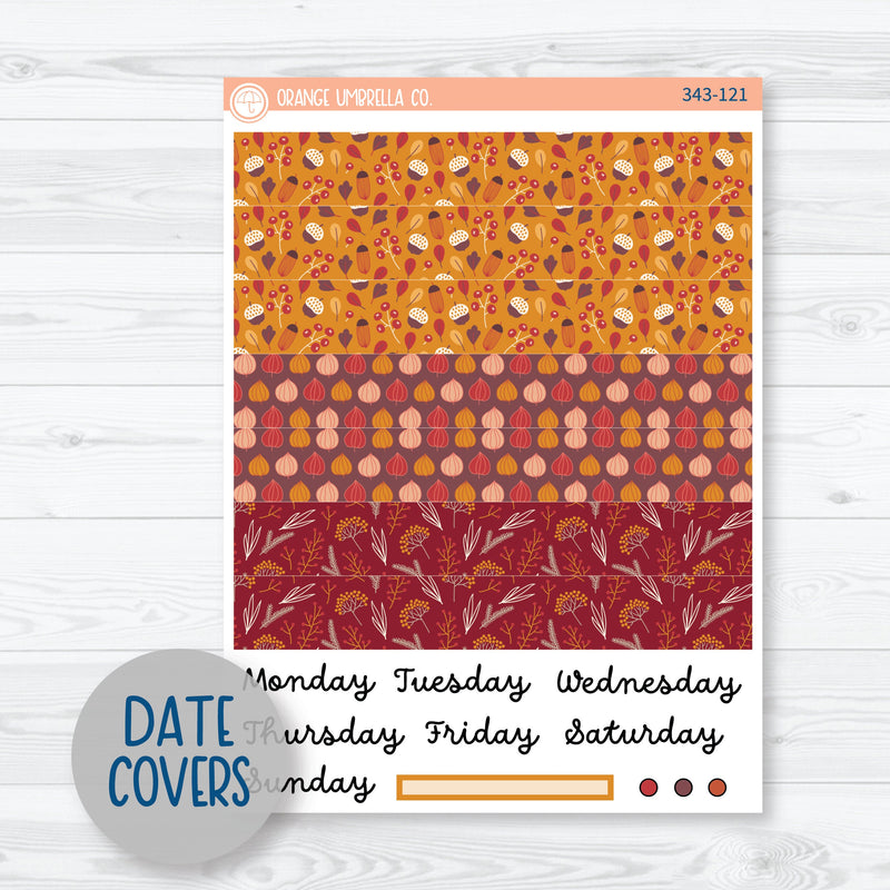 Autumn Pumpkins & Florals | A5 Daily Duo Planner Kit Stickers | Amber Waves | 343-121